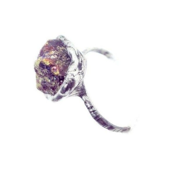 Chalcopyrite crystal Ring handmade gothic metalwork - Picture 6 of 12